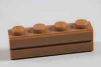 LEGO® Medium Nougat 1 x 4 Masonry Profile Brick ID 15533 [Pack of 50 Bricks]