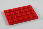 LEGO® Red Plate 4 x 6 ID 3032 [Pack of 10 Plates]