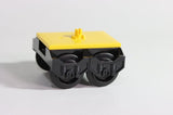 LEGO® Black Remote Control Train Wheel Holder, Wheels & Yellow Bogie Plate ID 38339 38340 4025