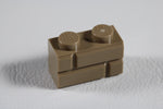LEGO® Dark Tan Brick, Modified 1 x 2 with Masonry Profile ID 98283 [Pack of 100 Bricks]
